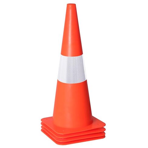 18 Inch 4 Pack Traffic Safety Cones with Reflective Collars,Orange Hazard Caution Cone Road Street Parking Cone, Plastic Cone for Driving Practice,Construction Keep Security Distance Barriers in Kuwait
