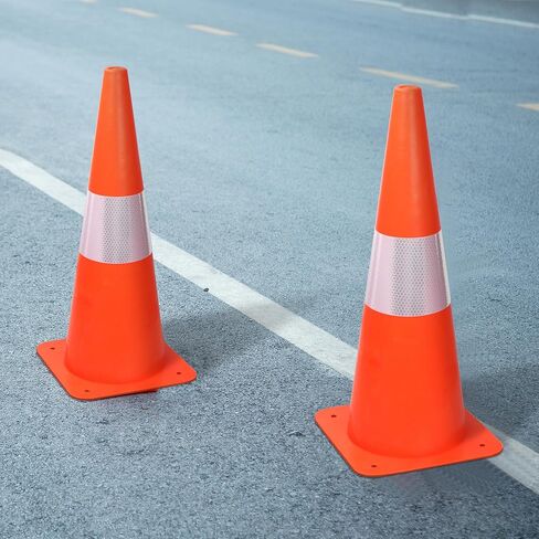 18 Inch 4 Pack Traffic Safety Cones with Reflective Collars,Orange Hazard Caution Cone Road Street Parking Cone, Plastic Cone for Driving Practice,Construction Keep Security Distance Barriers in Kuwait