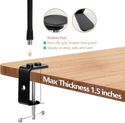 حامل ميكروفون BILIONE 2 في 1 مع مشبك هاتف، حامل ذراع ميكروفون مرن 13 بوصة للمنصة، والمحاضرات، والبودكاست، والاستوديو، وحامل ميكروفون متوافق مع Shure SM58، Beta 58A، Samson Q2U in Kuwait