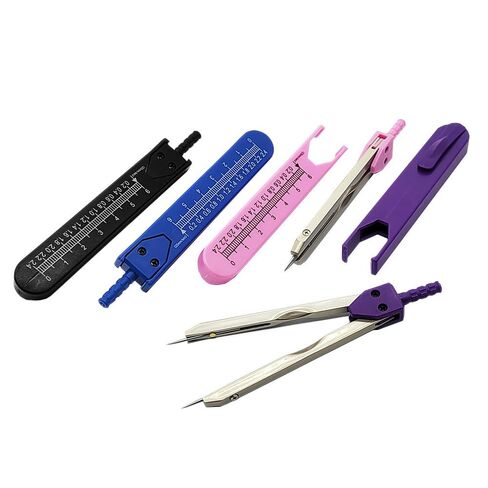 Airgoesin 4pcs ECG EKG Caliper Divider Compass, Electrocardiogram Measuring Drafting Tool for Nursing or Doctor (11.5cm/4.5inch), Black/Blue/Pink/Purple ECG EKG Divider with Ruler in Saudi Arabia