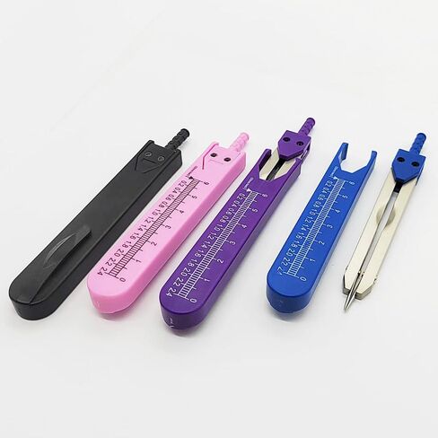 Airgoesin 4pcs ECG EKG Caliper Divider Compass, Electrocardiogram Measuring Drafting Tool for Nursing or Doctor (11.5cm/4.5inch), Black/Blue/Pink/Purple ECG EKG Divider with Ruler in Saudi Arabia