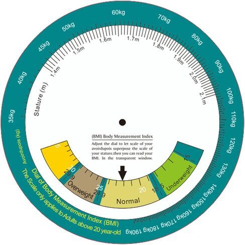 Upgraded Body Mass Indexes Wheel Calculator Single Side Easy Operate Suitable for 20 Aboves Adult 150mm Diameter in Saudi Arabia