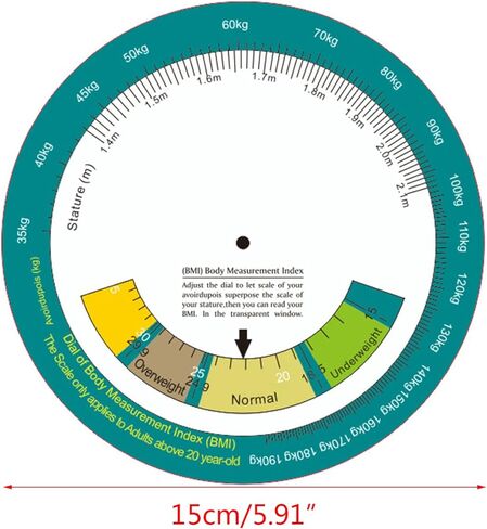 Upgraded Body Mass Indexes Wheel Calculator Single Side Easy Operate Suitable for 20 Aboves Adult 150mm Diameter in Saudi Arabia