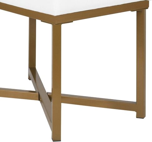 Metal Framed Bench with Button Tufted Velvet Upholstered Seat, White and Gold Accent Entryway Seating, Modern Upholstered Bench for Bedroom or Hallway, Sturdy Steel Frame with Soft in Saudi Arabia