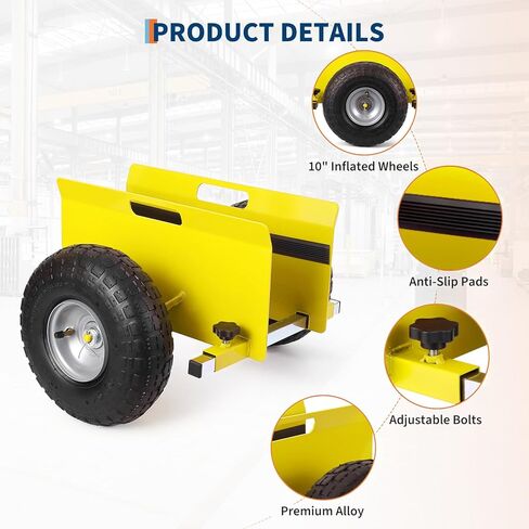 لوحة Garvee Dolly 600 LBS، محرك الحوائط الجافة القابل للتعديل مع إطارات مطاطية قابلة للنفخ مقاس 10 بوصات، لوح دوللي يتحرك على جميع التضاريس لألواح الحوائط الجافة ونقل مواد الباب in Kuwait
