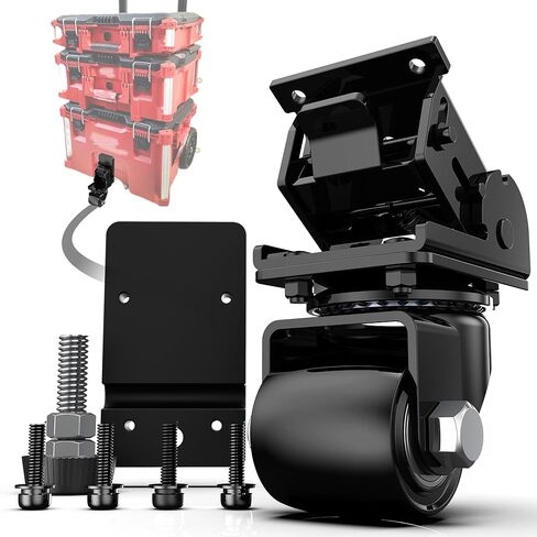 مجموعة عجلات أمامية فولاذية مطورة تناسب Milwaukee 48-22-8427/8426 صندوق أدوات التعبئة - سعة 220 رطل، تصميم قابل للطي لسهولة التخزين والشحن in Kuwait