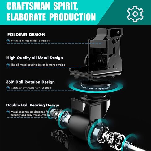 مجموعة عجلات أمامية فولاذية مطورة تناسب Milwaukee 48-22-8427/8426 صندوق أدوات التعبئة - سعة 220 رطل، تصميم قابل للطي لسهولة التخزين والشحن in Kuwait