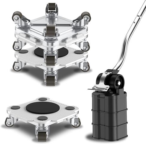 ONEON Furniture Mover Pro Set - Enhanced Dolly and Lifter with Custom TPE Wheels for Easy Furniture Lifting and Moving - Professional Tool for Effortless Furniture Transport (Light Gray) (OM-310-PRO) in Kuwait