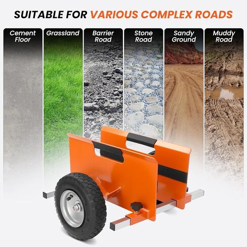 عربة دوللي لوحة مقاس 10 بوصات: عربة الحوائط الجافة شديدة التحمل بسعة 700 رطل، عجلات هوائية، إطار قابل للتعديل للجدران الجافة والخشب الرقائقي والأبواب | الاستخدام الداخلي والخارجي (برتقالي) in Kuwait