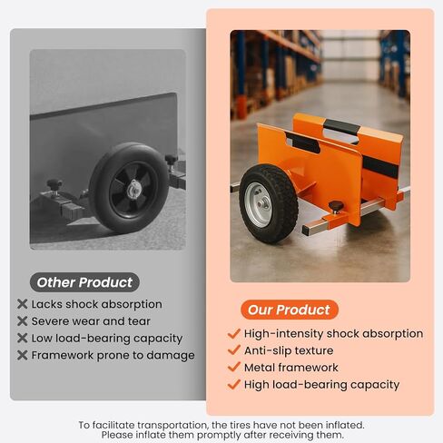 عربة دوللي لوحة مقاس 10 بوصات: عربة الحوائط الجافة شديدة التحمل بسعة 700 رطل، عجلات هوائية، إطار قابل للتعديل للجدران الجافة والخشب الرقائقي والأبواب | الاستخدام الداخلي والخارجي (برتقالي) in Kuwait