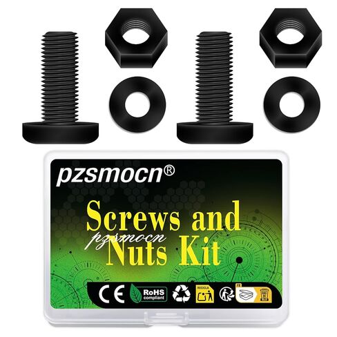90 قطعة / 30 مجموعة M8 * 20 مم من البلاستيك الأسود النايلون الصليب جولة رئيس المسمار سداسية الجوز مجموعة الجمع، مع غسالات عازلة، الحجم القياسي، DIY والتجميع الإلكتروني. in Kuwait
