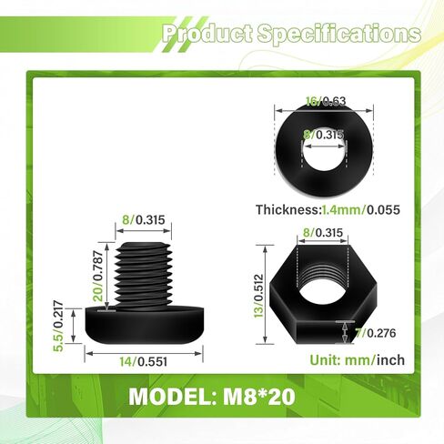 90 قطعة / 30 مجموعة M8 * 20 مم من البلاستيك الأسود النايلون الصليب جولة رئيس المسمار سداسية الجوز مجموعة الجمع، مع غسالات عازلة، الحجم القياسي، DIY والتجميع الإلكتروني. in Kuwait
