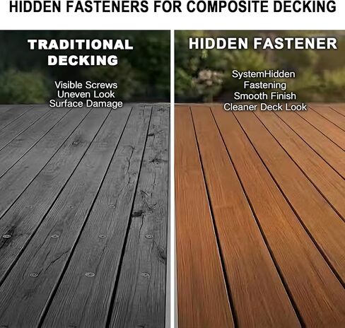 Deckit 300 PCS Hidden Deck Fasteners for Composite Decking - Universal Nylon Clips (Pre-Loaded Screws), 20 Starter Clips, Drive Guide & Bit, Fits Wood Frames (150 SQ.FT.) in Saudi Arabia