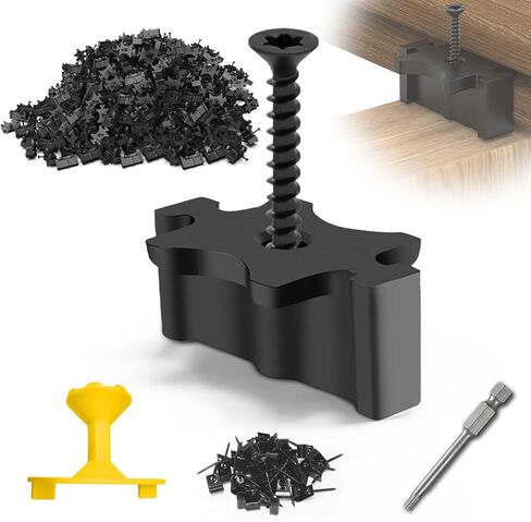 300 قطعة من أدوات التثبيت المخفية للتزيين المركب من ديكيت - مشابك نايلون عالمية (مسامير محملة مسبقًا)، 20 مشبكًا للمبتدئين، دليل القيادة واللقمة، تناسب الإطارات الخشبية (150 قدمًا مربعًا) in Kuwait