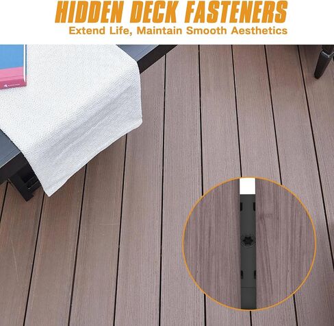 Deckit 300 PCS Hidden Deck Fasteners for Composite Decking - Universal Nylon Clips (Pre-Loaded Screws), 20 Starter Clips, Drive Guide & Bit, Fits Wood Frames (150 SQ.FT.) in Saudi Arabia
