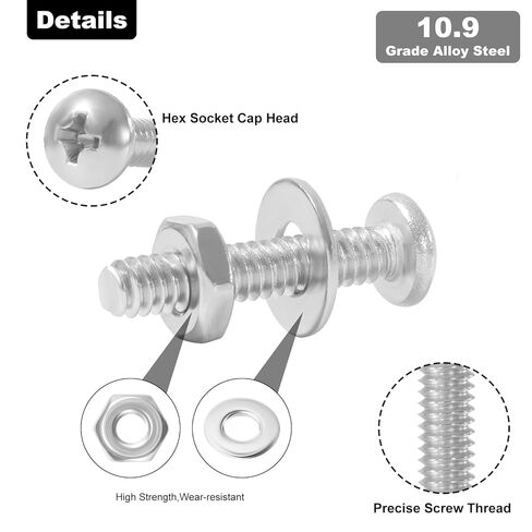 405Pcs SAE Machine Screws Bolts Nuts and Flat Washers Assortment Kit, #4-40#6-32#8-32#10-24, 304 Stainless Steel Phillips Pan Head Bolts Hex Nuts Flat Washers Set Kit with Storage Case in Saudi Arabia