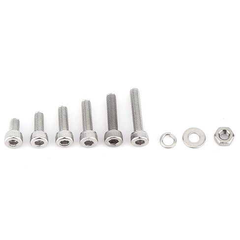 M3x300pcs مسامير رأس سداسية من الفولاذ المقاوم للصدأ ذات مقبس سداسي مع مجموعة غسالات صامولة سداسية in Saudi Arabia