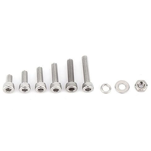 M3x300pcs مسامير رأس سداسية من الفولاذ المقاوم للصدأ ذات مقبس سداسي مع مجموعة غسالات صامولة سداسية in Saudi Arabia