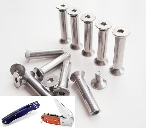 10 pcs Knife Handle Bolt Rivets Screw Fastener Nut and Bolt Assortment Sets, Hex Flat Head Screws for Blade Fixing in Kuwait