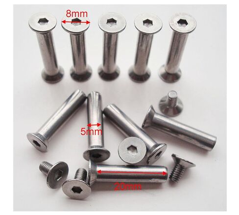 10 pcs Knife Handle Bolt Rivets Screw Fastener Nut and Bolt Assortment Sets, Hex Flat Head Screws for Blade Fixing in Kuwait