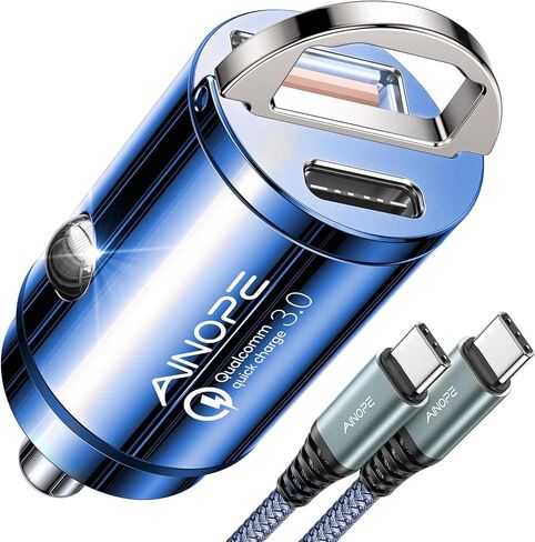 AINOPE 90W USB C Car Charger Fast Charging,[Smallest Metal] Car Charger USB C PD45W+QC3.0 Dual Port Cigarette Lighter Charge for iPhone 16 Pro Max Plus 15 14 13 iPad Samsung, Gold in Saudi Arabia