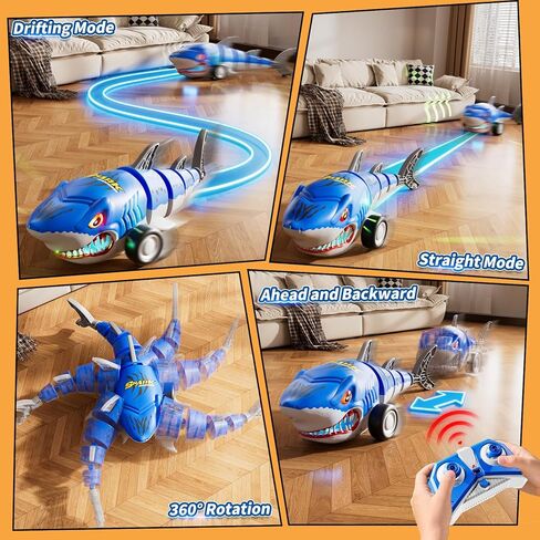 Remote Control Car for Boys 4-7, Amphibious RC Truck with Spray & Light, Remote Control Monster Truck Off-Road RC Cars for Boys Age 8-12, RC Cars for Adults Gift Toys 3-10 in Kuwait