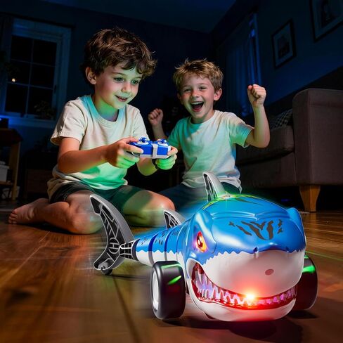 Remote Control Car for Boys 4-7, Amphibious RC Truck with Spray & Light, Remote Control Monster Truck Off-Road RC Cars for Boys Age 8-12, RC Cars for Adults Gift Toys 3-10 in Kuwait