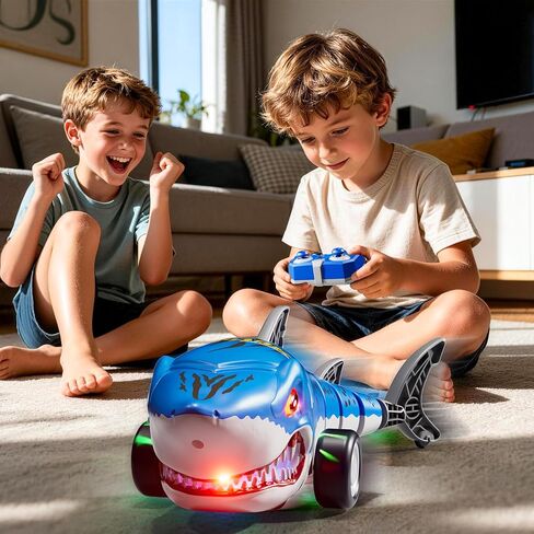Remote Control Car for Boys 4-7, Amphibious RC Truck with Spray & Light, Remote Control Monster Truck Off-Road RC Cars for Boys Age 8-12, RC Cars for Adults Gift Toys 3-10 in Kuwait