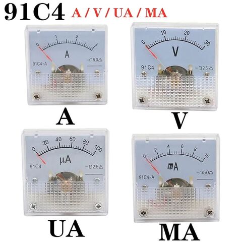 91C4 Ammeter DC Analog 1A 2A 3A 5A 10A 20A 30A 50A 100A 200A 300A 500A Panel Mechanical Pointer Type Amper 1Pcs(200) in Saudi Arabia