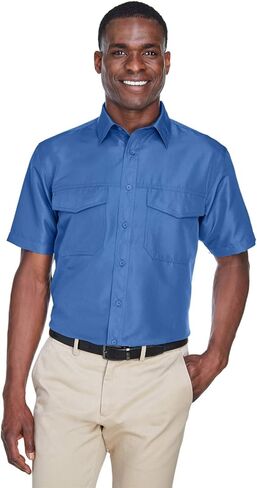 Harriton Men's Key West Short-Sleeve Performance Staff Shirt M POOL BLUE in Saudi Arabia