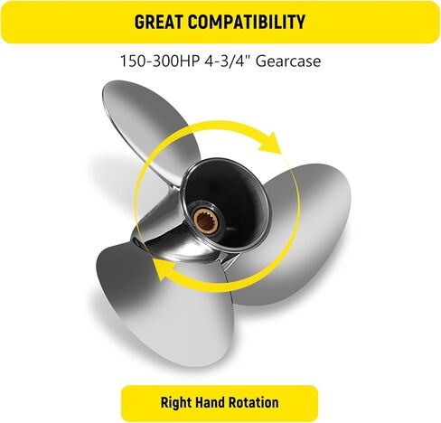 الدعائم الشبابية 16 × 18 1/2 استبدال OEM # 990C0-00810-185 مروحة القارب الخارجية من الفولاذ المقاوم للصدأ لمحركات سوزوكي 150-300 حصان 16 ضياء × 18.5 دعامة 15 سنًا RH in Kuwait