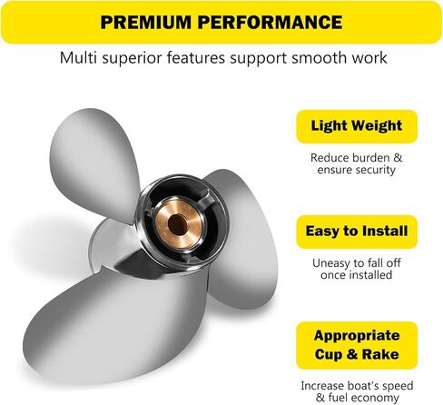 الدعائم الشبابية 16 × 18 1/2 استبدال OEM # 990C0-00810-185 مروحة القارب الخارجية من الفولاذ المقاوم للصدأ لمحركات سوزوكي 150-300 حصان 16 ضياء × 18.5 دعامة 15 سنًا RH in Kuwait