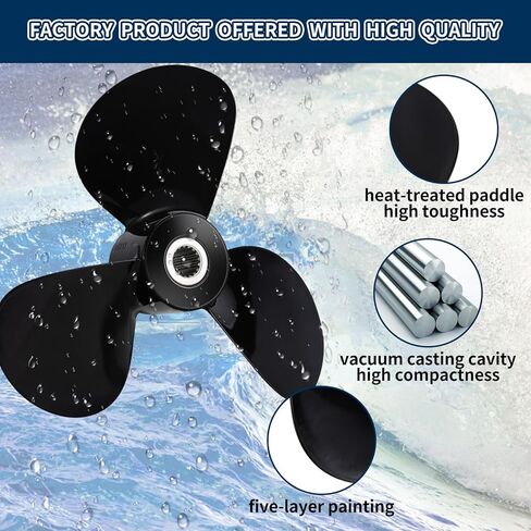 Saildrive Propeller 17 x 14 LH 17 Tooth Compatible with Volvo Penta Yanmar 110S, 120S, MS25S, 130S 150S Part No.21381279,3 Blades,Left Hand in Kuwait