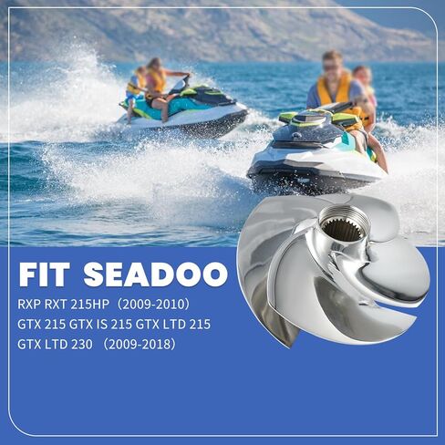 Jet Ski Impeller Fit Seadoo Replace SRZ-CD-14/19A RXP RXT 215HP GTX 215 GTX is 215 GTX LTD 215 GTX LTD 230,4-Blade Polished 159MM Diameter in Kuwait