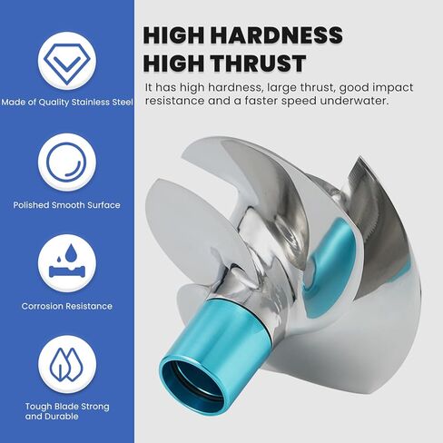 Jet Ski Impeller Fit Seadoo Replace SRZ-CD-14/19A RXP RXT 215HP GTX 215 GTX is 215 GTX LTD 215 GTX LTD 230,4-Blade Polished 159MM Diameter in Kuwait