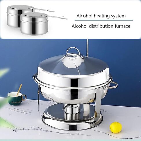 Food Heating Buffet Server - Buffet Tray with Lid,Portion Control Plate,Table Buffet Heater,Hostess Trolley Food Heater,Portion Plate,Solid Steel Lid in Saudi Arabia