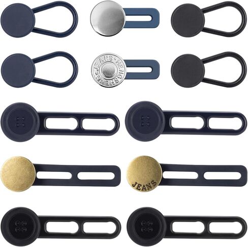 12PCS Jeans Button Extender, Women's Men's Pants Waist Button Extender, Pants Waistband Extender, Pants Waist Extension 1-2 Inches in Saudi Arabia