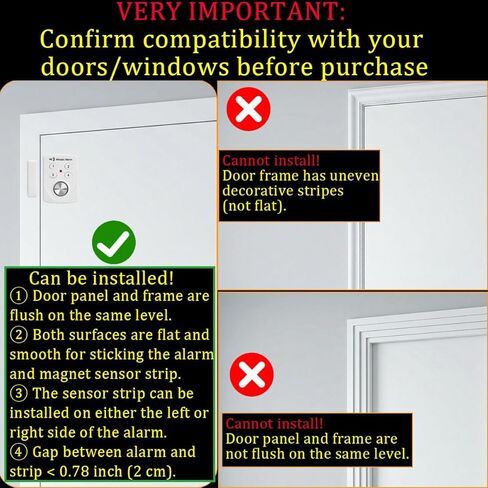 3 حزمة أجهزة إنذار الباب مع تأخير عند تركه مفتوحة 130 ديسيبل كسر النافذة انزلاق انزلاق الاهتزاز اكتشف مستشعر للمنزل ، شقة الأمن. تنبيه دخول لوحة المفاتيح اللصوص. جهاز إنذار تجمع من أجل سلامة الأطفال in Kuwait