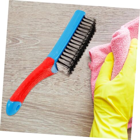 VALICLUD Ergonomic Steel Wire Brush with Handle Heavy Duty Scrub Brush for Cleaning of Rust Paint and More Versatile Hand Tool for Indoor Outdoor Use in Saudi Arabia