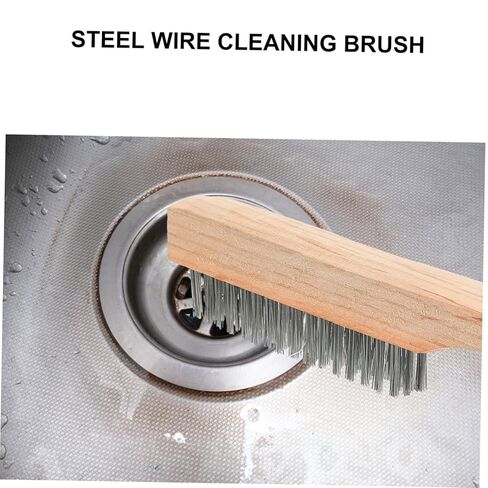 1pc Wooden Handle Wire Brush Durable Cleaning Tool for Rust Paint and Stain Removal Efficient Scrubbing Brush with Comfortable Grip for Heavy Duty Cleaning Tasks in Saudi Arabia