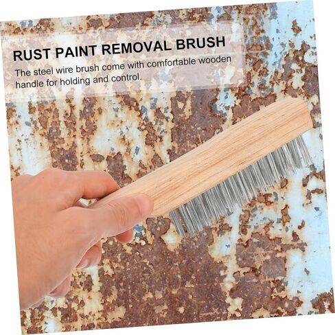 1pc Wooden Handle Wire Brush Durable Cleaning Tool for Rust Paint and Stain Removal Efficient Scrubbing Brush with Comfortable Grip for Heavy Duty Cleaning Tasks in Saudi Arabia