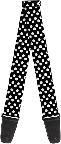 Guitar Strap Micro Polka Dots2 Black White 2 Inches Wide in Saudi Arabia