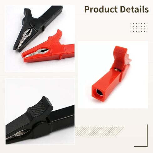 10-Pack Heavy Duty Battery Alligator Clips, 200A Jumper Cable Clamps With Insulated Handles, Red & Black Terminals in Saudi Arabia