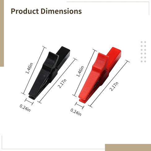 10-Pack Heavy Duty Battery Alligator Clips, 200A Jumper Cable Clamps With Insulated Handles, Red & Black Terminals in Saudi Arabia