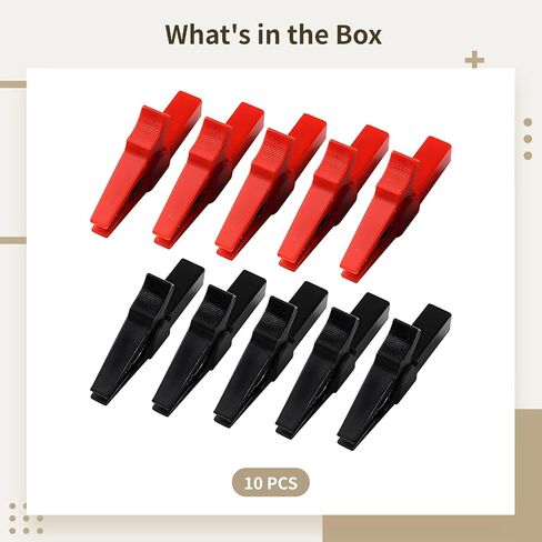 10-Pack Heavy Duty Battery Alligator Clips, 200A Jumper Cable Clamps With Insulated Handles, Red & Black Terminals in Saudi Arabia