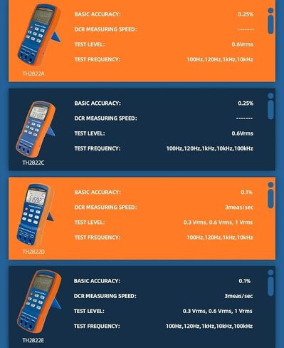 i-POOK - جهاز قياس LCR TH2822A TH2822C TH2822D TH2822E جهاز قياس LCR كهربائي رقمي محمول باليد جهاز اختبار مقاومة السعة والجسر بدقة 0.25% (TH2822D) in Kuwait