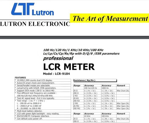 جهاز قياس الجسر الرقمي i-POOK LCR-9814 LCR عالي الدقة RS232/USB 19.999/1.999 شاشة LCD مزدوجة تعداد اختبار مقاومة السعة والحث شاشة رقمية مُصنعة in Kuwait