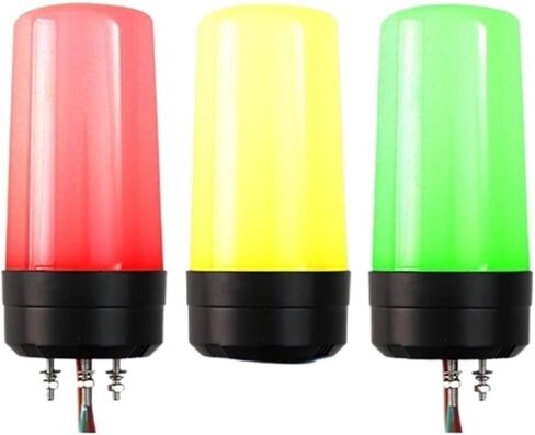 Black/White Shell LED Signal Light with Stronge Magnetic/Screw Fixed Base 3 Color Tower Light Buzzer Alarm Signal Indicator Lamp(12V -Screws-No Sound) in Saudi Arabia