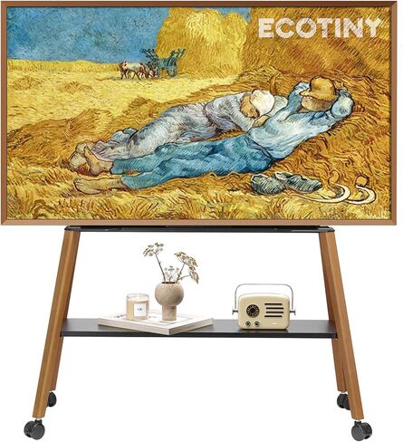 Rolling TV Stand من 49 إلى 75 بوصة تلفزيون يصل إلى 40 كجم ، وقصة تلفزيون Easel مع بنية معدنية ورف خشبي ، وعربة تلفزيونية متحركة على عجلات للأعمال ، والمكتب ، والمدرسة ، والمنزل ، in Kuwait