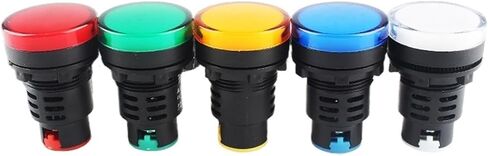 30 مللي متر لوحة جبل إشارة الطاقة مؤشر Led ضوء أزرق أخضر أحمر أبيض أصفر مصباح دليلي التيار المتناوب/تيار مستمر 12 فولت/24 فولت/220 فولت مصباح تحذير الإشارة (24 فولت أصفر) in Saudi Arabia